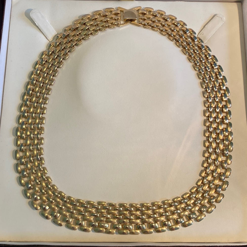 Estate Gold Multi-Row Link Necklace